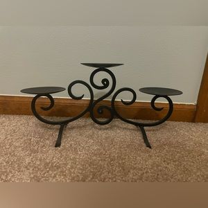 Black metal 3 tier candle holder
